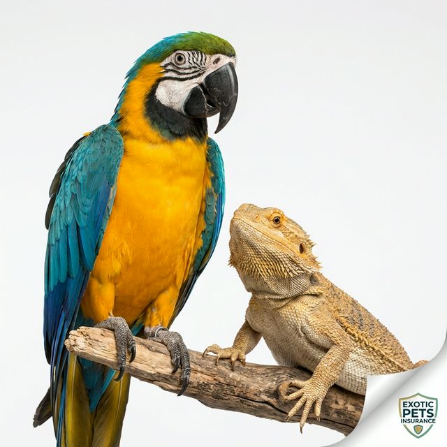 Collage of exotic pets