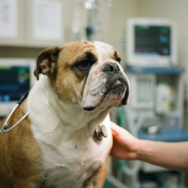 English Bulldog recovering from BOAS surgery