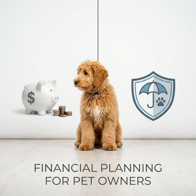 Piggy bank next to insurance policy documents for pet
